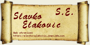 Slavko Elaković vizit kartica